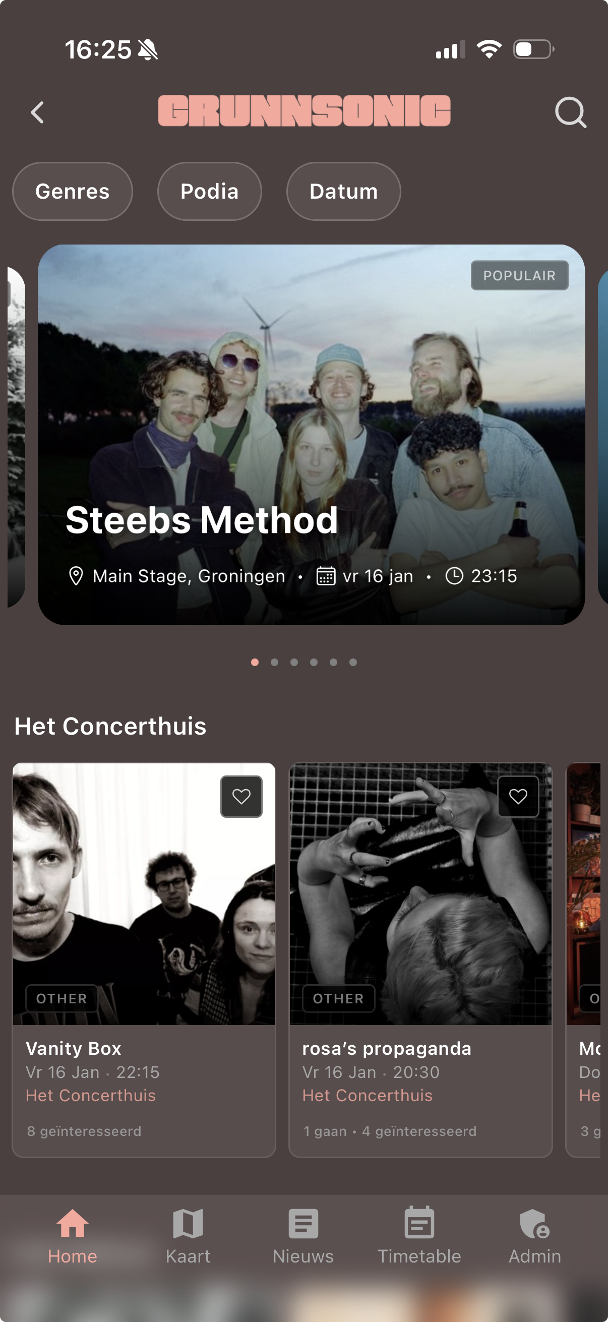 Grunnsonic 2026 home feed in Jamr